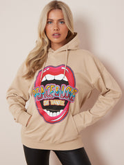 Blijf rustige grafische afdruk hoodie