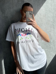 Amour c'est la vie floral grafic t-shirt