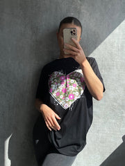 J'adore Floral Heart Graphic Printed T-Shirt