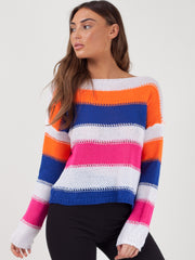 Stripe Langarmhäkchen gestrickt