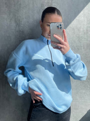 Oversized Zipped Fleece Sweatshirt