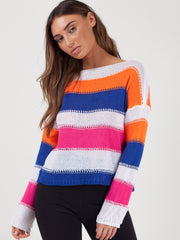 Stripe Langarmhäkchen gestrickt