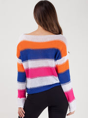 Stripe Langarmhäkchen gestrickt