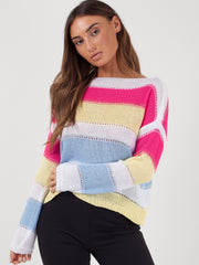 Stripe Langarmhäkchen gestrickt