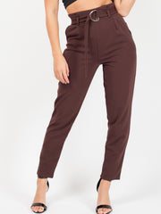 Trousers With Adjustable Buckle Belt