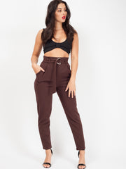 Trousers With Adjustable Buckle Belt