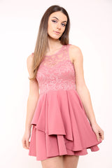 Spitzenmieder Falten -Rüschen Skaterkleid