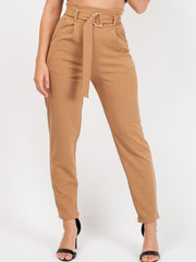 Trousers With Adjustable Buckle Belt