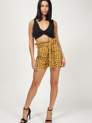 Lace Up Fasten Bow Front Crop Top