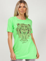 Camiseta impresa de tigre de brillo