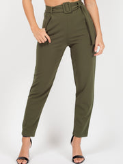 Rosie Matching Buckle Belted Trousers