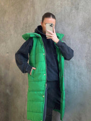 Longline Padded Hooded Gilet