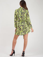 Schlangendrucken Krawatten -Taillenhemdkleid