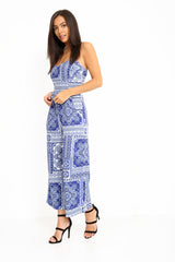 Paisley Print Gürtel Culotte Jumpsuit