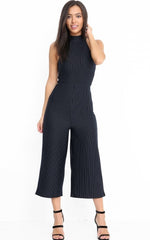 Burnout Pinstripe Culotte Jumpsuit