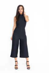 Burnout Pinstripe Culotte Jumpsuit