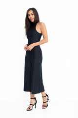 Burnout Pinstripe Culotte Jumpsuit