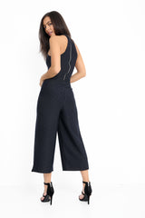 Burnout Pinstripe Culotte Jumpsuit