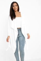 Belted Waterfall Collar Coat