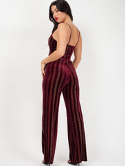 Glitter Velour Cami Bralet Crop Top