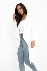 Belted Waterfall Collar Coat