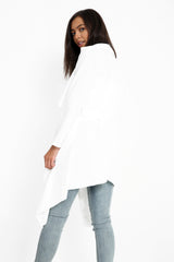 Belted Waterfall Collar Coat