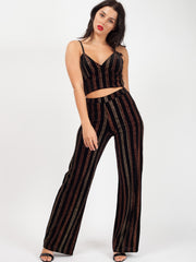 Glitter Velour Cami Bralet Crop Top