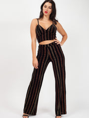Glitter Velour Cami Bralet Crop Top