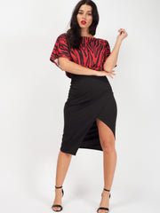 Lurex Zebra Print Split Front Dress