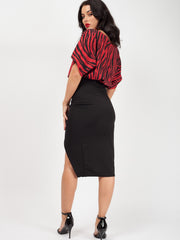Lurex Zebra Print Split Front Dress