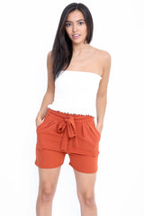 Tie Knot Belted Shorts