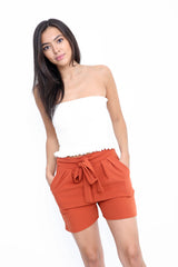 Tie Knot Belted Shorts