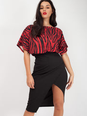 Lurex Zebra Print Split Front Dress