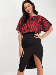 Lurex Zebra Print Split Front Dress