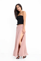 Double Split Slinky Maxi Skirt
