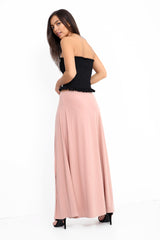 Double Split Slinky Maxi Skirt