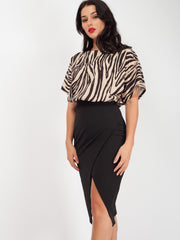 Lurex Zebra Print Split Front Dress