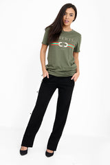 Popper Button Striped Trousers