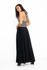 Double Split Slinky Maxi Skirt