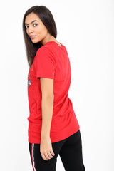 Opstandige slogan bedrukt t -shirt