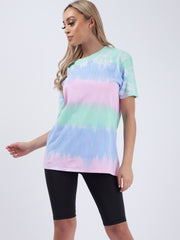 Gestreepte tie-kleurstof T-shirt