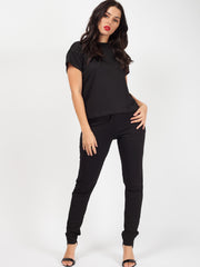 Rippen kurzärmelige Boxy Loungewear Co-ord