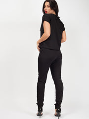 Rippen kurzärmelige Boxy Loungewear Co-ord