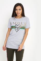 Amour Always Slogan Printed T Shirt