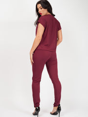 Rippen kurzärmelige Boxy Loungewear Co-ord