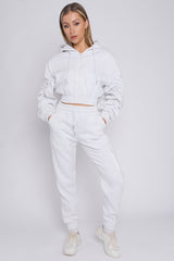 Cropped Ruched Sleeve Hoodie & Jogger Co-ord