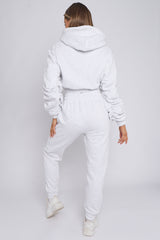 Cropped Ruched Sleeve Hoodie & Jogger Co-ord