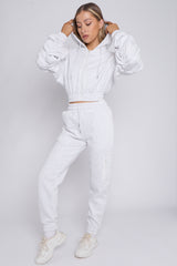 Cropped Ruched Sleeve Hoodie & Jogger Co-ord