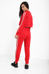 Red And White Stripe Loungewear Set