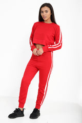 Red And White Stripe Loungewear Set